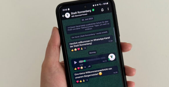 Stadt Ronnenberg startet offiziellen WhatsApp-Kanal